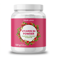 Complément en poudre de Vitamine B6 pour l'humeur, pour adultes sportifs, favorise le bien-être et améliore la qualité, Premium, 500g, OEM ODM Marque Privée Personnalisée