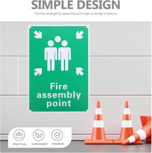 Panneau de point d'assemblage d'incendie Panneau d'urgence en aluminium avec symbole et texte pour utilisation en extérieur Parcs et jardins Marquage directionnel - Product Image 6