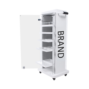 Custom Make up Display <b>Shelf</b> <b>Stand</b> 5 Layer Display Metal Locked Cosmetics Display Cabinet with Pusher and Door for Store - Product Image 1