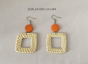 Boho rotin bijoux boucles d'oreilles à la mode pour les femmes bord de mer oreille crochet rotin été nouveau Style populaire vacances d'été - Product Image 2