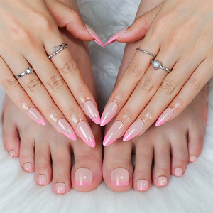 Ensemble <span class=keywords><strong>de</strong></span> <span class=keywords><strong>faux</strong></span> ongles et pointes d'orteils pour filles tendance en gros - 12 styles uni/paillettes/français, <span class=keywords><strong>faux</strong></span> ongles réutilisables pour femmes (mains et pieds) - Product Image 5