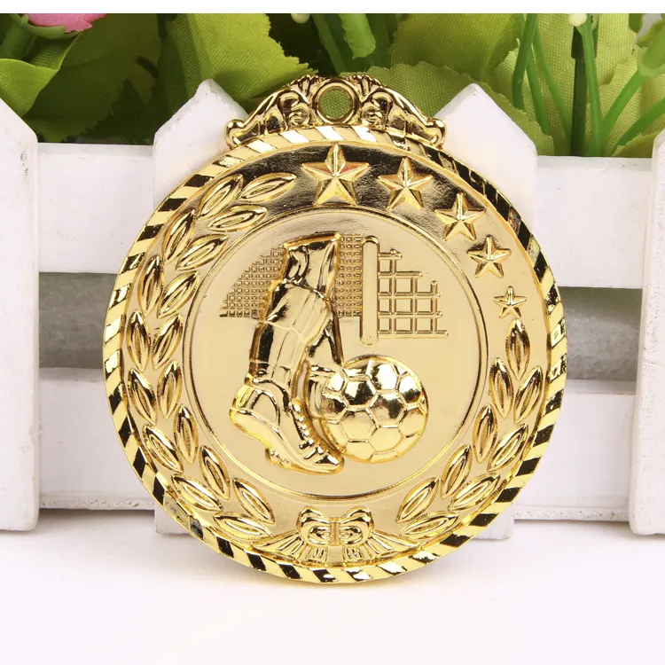 New Design Football Medal School Metal Miraculous Soccer Medal Ribbon Gold Silver Bronze Motion Custom Sports Medal