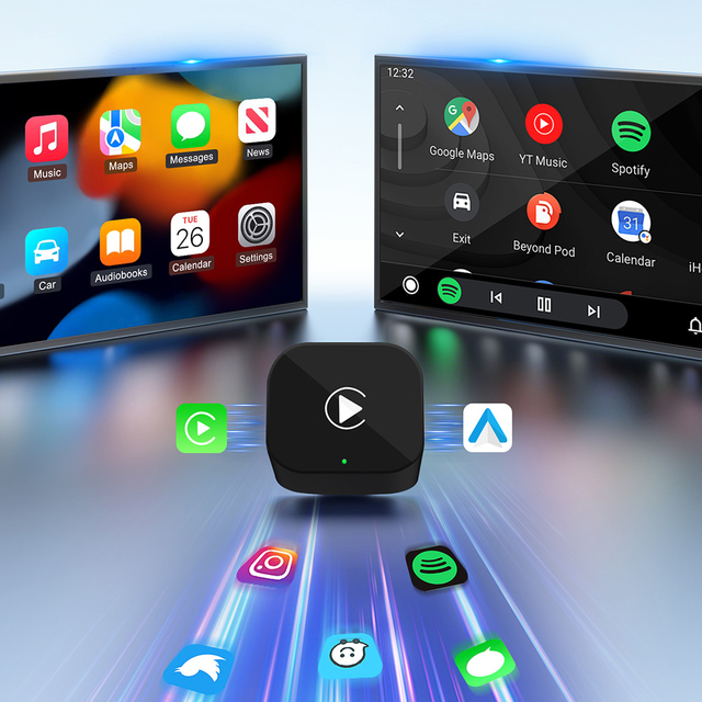 V8-V9 2-in-1 Smart USB Dongle Car Adapter Phone Android Plug Play Wireless CarPlay Android Consumer Electronics