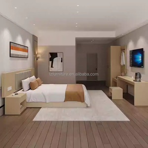 OEM China Manufacturer Hotel Bedroom Furniture Set King Queen Size Wood Bed Frame With Headboard Nightstand <b>TV</b> <b>Unit</b> And Wardrobe - Product Image 6
