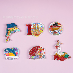 Aimants de réfrigérateur en résine, animaux peints à la main, formes irrégulières, décorations, souvenirs - Product Image 3