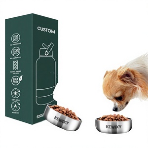 Bouteille d'eau de voyage isotherme portable 3-en-1 de 950 ml en acier inoxydable de luxe pour chiens et chats avec gamelles – Meilleure vente - Product Image 1