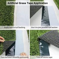 Bande d'herbe vert foncé auto-adhésive artificielle Tapis de gazon Tapis de fixation Tapis de pelouse Ruban de connexion Faux gazon