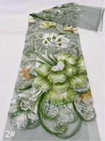 Tissu en Tulle 100% Polyester Écologique pour Robe Française Femme, Motif Floral, Décoration à Paillettes, Min. Commander 5 Yards
