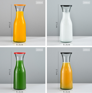 Pichet en verre transparent 1L avec couvercle en plastique Bouilloire à eau froide pour thé/café Glace Thé Boissons Pots Verre à vin Carafe pour <span class=keywords><strong>Tequila</strong></span> - Product Image 3