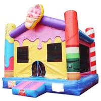 Château sautant gonflable et toboggan de maison de videur de bonbons de crème glacée combinée gonflable commerciale à vendre