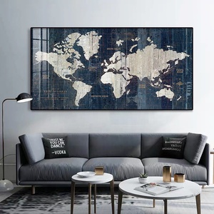 Peintures sur <span class=keywords><strong>toile</strong></span> abstraites modernes représentant une carte du monde, images décoratives murales, affiches et impressions - Product Image 1
