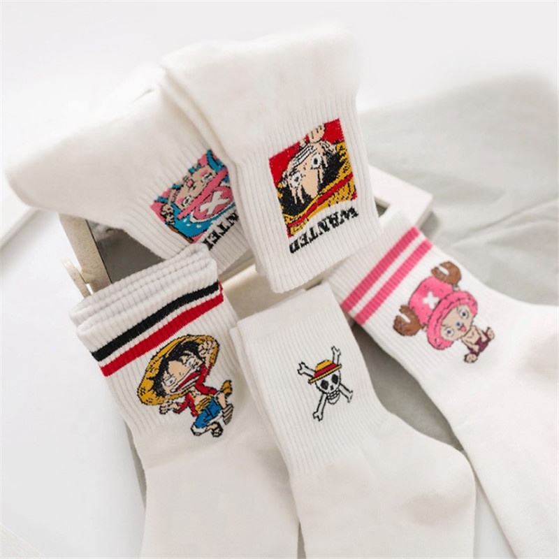 Классические аниме носки с мультяшным рисунком носки средней длины женские мужские мягкие креативные хлопковые носки