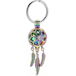 Gantungan Kunci Dream Catcher Baja Anti Karat, Wadah Abu Jenazah Manusia/Hewan Peliharaan, Liontin Bulu Rumbai, Perhiasan Kenang-kenangan, Hadiah - Product Image 1