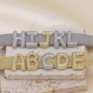 Jinyuan Brass Luxury <strong>Personalised</strong> <strong>Name</strong> Designer Diy Initial Letters Watch Band <strong>Bracelets</strong> - Product Image 3