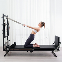 Reformer de Pilates de Precisión con Media Torre y Estructura Metálica Plegable para Gimnasios Profesionales y Máquinas de Fitness