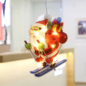 Colgante LED a pilas, pequeño, color blanco cálido, con trineo y ventosa, ideal para decoración y ambientación en interiores. - Product Image 3