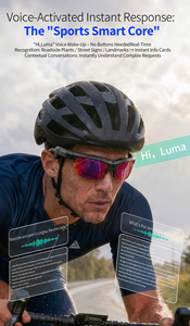 Lunettes de sport intelligentes S100 AI : Conversation multilingue, Enregistrement AI, Traduction audio-vidéo pour réunions d'affaires et voyages - Product Image 4