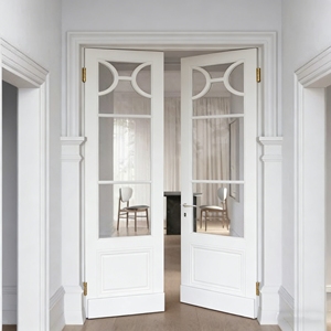 Porte intérieure de luxe ALUFRONT NFRC AS2047, étanche, isolée thermiquement, insonorisée, porte française avec design en <span class=keywords><strong>grille</strong></span> - Product Image 4