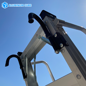 Escalera de aluminio con diseño industrial de 210cm con pasamanos, duradera y portátil - Product Image 5