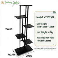 Étagère de rangement multi-niveaux en fer noir robuste et minimaliste pour salle de bain, épices, maison, salon, balcon, bureau, usage commercial