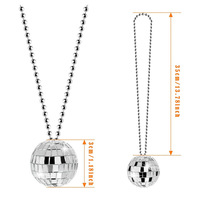 Collier boule disco personnalisé en gros, pendentif boule miroir pour fête rétro années 70 80, événement enterrement de vie de jeune fille, cadeau bijoux