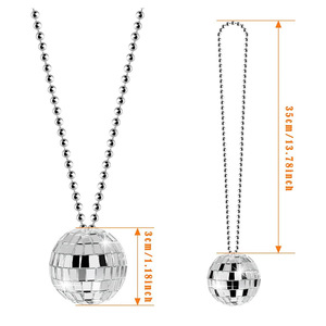 Collar <span class=keywords><strong>de</strong></span> Bola <span class=keywords><strong>de</strong></span> Discoteca Personalizado al por Mayor, Colgante <span class=keywords><strong>de</strong></span> Bola <span class=keywords><strong>de</strong></span> Espejos para Fiesta Retro <span class=keywords><strong>de</strong></span> <span class=keywords><strong>los</strong></span> 70 y <span class=keywords><strong>80</strong></span>, Joyería para Despedida <span class=keywords><strong>de</strong></span> Soltera, Regalo - Product Image 2