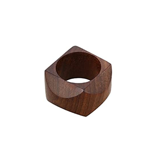 Rond de serviette en bois d'acacia naturel et fabriqué avec style Porte-serviettes en gros pour pièce de design sculptée pour accessoires - Product Image 2
