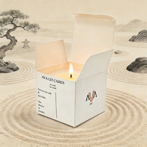 White Cardboard <b>Box</b> <b>Foldable</b> Paper <b>Box</b> for Candle Affordable and Convenient Saves Shipping Cost and Space Customizable Size - Product Image 2