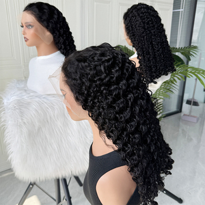 Burmese Curly Lace <b>Wig</b> Human Hair Natural Black Soft Spiral Curls Full Density Pre Plucked Hairline <b>Wig</b> - Product Image 2
