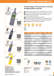 Hygromètre de poche TTLTES 8716 EB avec sonde, instrument de mesure de la température -20~50°C - Product Image 5