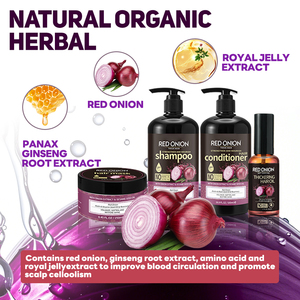 Органический травяной набор для ухода за волосами от перхоти, унисекс, КРАСНЫЙ ЛУКОВЫЙ шампунь для восстановления выпадения волос, разглаживающий питательный - Product Image 3