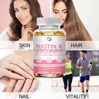 Capsules de biotine VitaSpring en gélule molle, supplément de vitamine C pour les cheveux, la peau et les ongles, marque privée, 25000 mcg, capsules de biotine en gélule molle au collagène