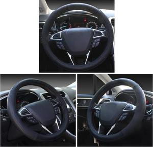 Funda de cuero de microfibra para <span class=keywords><strong>volante</strong></span> de coche, cubierta Universal de cuero, negro/rojo/azul/Beige, 15 pulgadas - Product Image 6