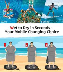 Toalla de Playa de Algodón Personalizada al por Mayor de Fábrica, Toalla con Capucha <span class=keywords><strong>para</strong></span> Cambiarse de <span class=keywords><strong>Ropa</strong></span> en <span class=keywords><strong>la</strong></span> Playa <span class=keywords><strong>para</strong></span> Adultos y Niños, <span class=keywords><strong>para</strong></span> Surf, Natación y Buceo - Product Image 3