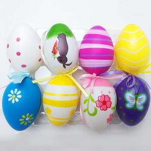 6 cm 12 pièces/ensemble fabricants fournissent des animaux en plastique décoratifs 6 cm impression peut concevoir bricolage oeufs suspendus de pâques - Product Image 4