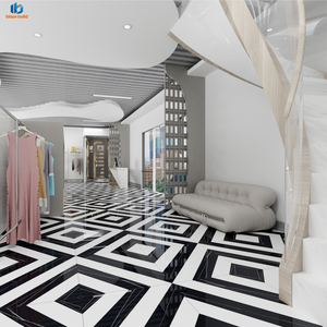 <span class=keywords><strong>Carrelage</strong></span> en porcelaine mate 800x800mm motif chevrons marbre noir et <span class=keywords><strong>blanc</strong></span> antidérapant moderne pour boutique et salle de bain - Vente chaude - Product Image 4
