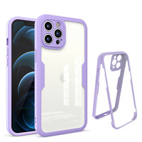 Protecteur d'écran en verre trempé 9H intégré étui pare-chocs transparent en verre intégral pour iPhone 13 étuis de téléphone portable
