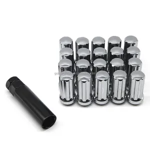 7 spline alloy wheel nut chrome 14x1.5 lug nut with socket adapter