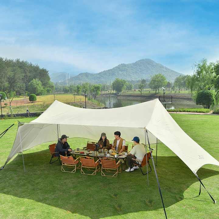Bâche De Pluie Hexagonale OffRoad Tarp 3m30 X 2m50 - Olive - PU3000