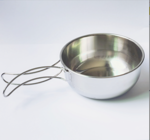 Bol et tasses portables en aluminium noir pour camping et pique-nique, mini-poêle à frire d'extérieur avec poignées pliables, emballées dans un sac en filet, multifonction - Product Image 4