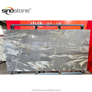 2025 Chất lượng cao kỹ sư ĐÁ BÊ TÔNG grey vàng tĩnh mạch lớn tấm đá cẩm thạch cái nhìn nhân tạo thạch anh nhà bếp Countertop thiết kế hiện đại - Product Image 1