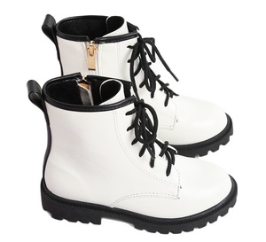 Botas de Tobillo con Logotipo Personalizado para Niños, Botas de Invierno con Forro de Piel Grueso y Cálido para Niñas, Botas de Combate con Cordones - Product Image 6