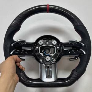 พวงมาลัยสปอร์ต 3 ก้าน ขนาด 46 มม. สำหรับ <span class=keywords><strong>Mercedes</strong></span> GT W212/W213/W204/W205/W177/W157/W218/W219/W257 หุ้มหนังและคาร์บอนไฟเบอร์ - Product Image 1