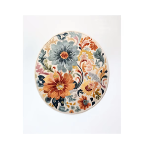 Alfombra de área con patrón de flor de la vida intrincada elegante y moderna con diseño abstracto de pila alta para sala de estar u oficina - Product Image 5