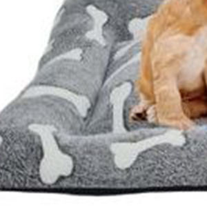 Ensemble de trois coussins pour chien en flanelle grise (S/M/L) pour lits d'animaux - Product Image 4
