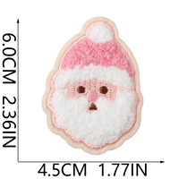 Écussons en chenille personnalisés pour Noël, vente en gros, prêts à être expédiés, badges brodés Père Noël, bonhomme de neige, renne pour vêtements de fêtes