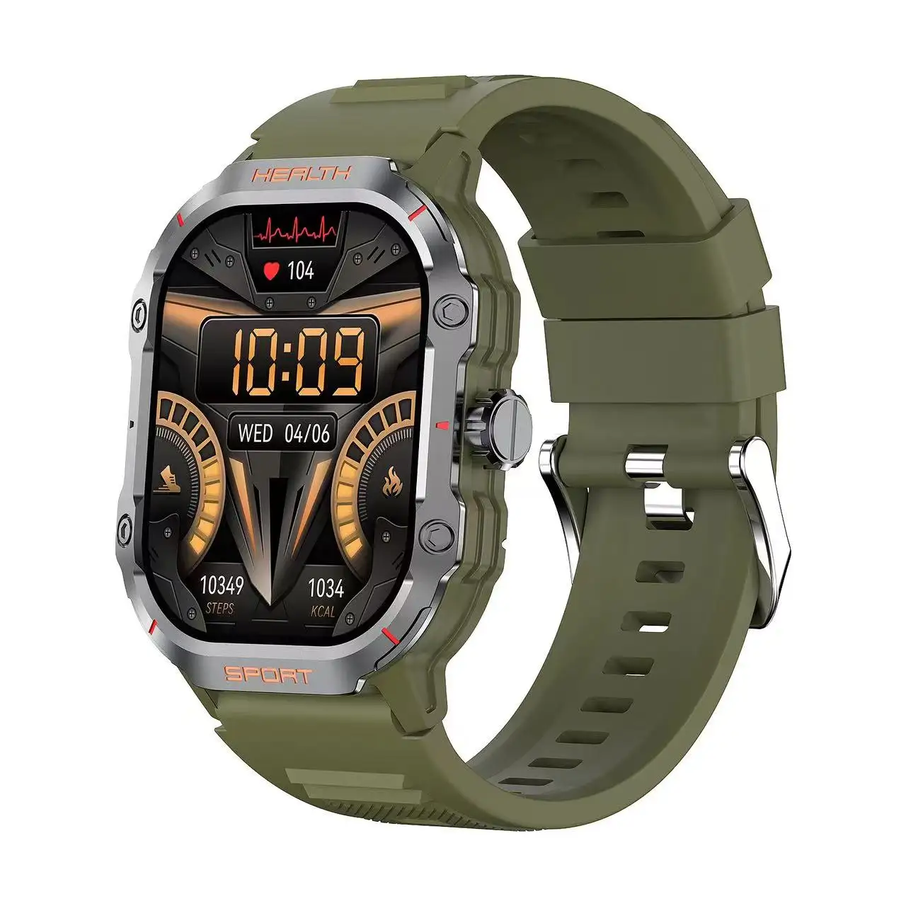 HK24 Outdoor Sport Smart Watch with True Heart Rate Intelligent Detection 2.01 Inch Amoled BT Call & AI Voice Assistant for Men