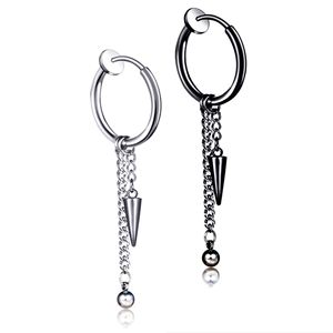 Fabricante de ventas directas, anillos de oreja de acero inoxidable <span class=keywords><strong>para</strong></span> hombres, componentes de hallazgos de joyería con Clip de Piercing Long Street Hop Less - Product Image 3