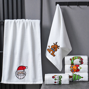 Serviettes de Noël en coton grande taille AR-01 avec broderie décorative en forme de couronne, <span class=keywords><strong>mouchoir</strong></span> de Noël - Product Image 2