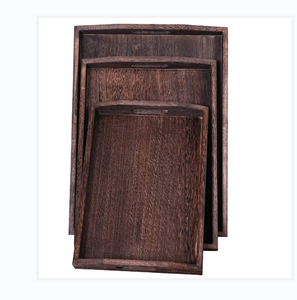 Plateaux de table basse en bois de style ferme personnalisés, plateau de petit-<span class=keywords><strong>d</strong></span>éjeuner <span class=keywords><strong>d</strong></span>écoratif, plateau de service en bois pour lit, canapé, pouf - Product Image 2